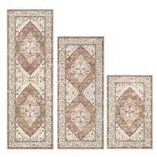 Pauwer Kitchen Mats For Floor 3 Piece Set Boho Non Slip Kitchen Rugs Washable Farmhouse Kitchen Floor Mats Thick Long Kitchen Throw Area Rug Carpet Runner For Hallway Laundry Bathroom - Caramen - Xem 8