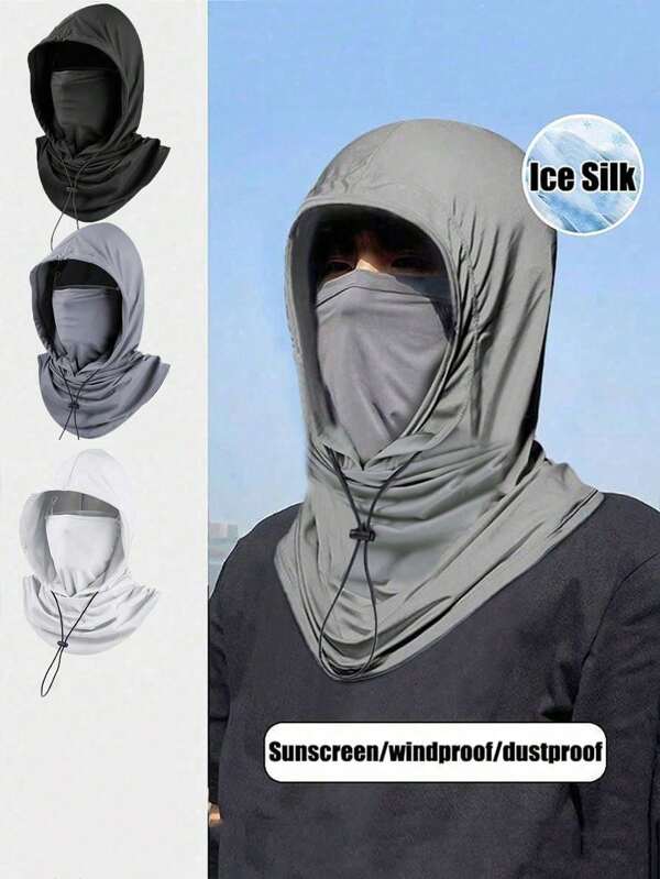 Gorro tipo pasamontaña unisex de seda de hielo resistente a los rayos UV - Cobertura completa del rostro, transpirable, sin costuras y ajustable tipo buff para el cuello, para ciclismo, motocicleta, pesca, actividades al aire libre, viajes, senderismo, esquí, ciclismo, para hombres y mujeres