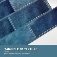 3D Mosaic Self-Adhesive Wall Sticker, Crystal Drip Decorative Stickers, Waterproof, Mildew Resistant, Easy To Clean, Heat Insulation, Suitable For Kitchen, Bathroom, Living Room, Dining Room, Etc., Ready To Tear And Stick, 12X8.7 Inches - Royal Blue - View 10