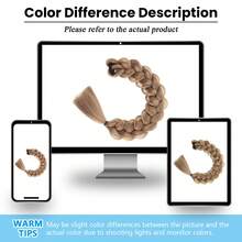 合成手工编织马尾辫接发带弹性橡皮筋 18 英寸长麻花辫马尾辫适合女性日常派对使用黑棕金灰假辫子发片增加发量 - 彩色 - 查看 6