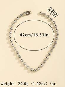 Collier à perles minimaliste - Argent - Voir 3