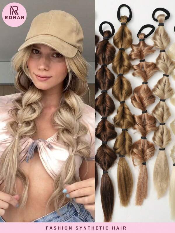 Peruca feminina de rabo de cavalo de 20 polegadas, trança bolha, tintura natural, trança torcida, dreadlocks, 1 rabo de cavalo duplo, trança lanterna