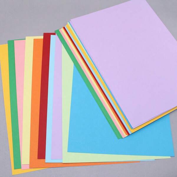 50 ورقة كرتون ملون A4 بوزن 180 جرام - 10 ألوان - كرتون ملون A4 للأعمال اليدوية - كرتون ملون A4 للطباعة - كرتون ملون A4 - أوراق A4 - لوح كرتون ملون
