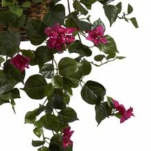 Silk Bougainvillea Hanging Basket Faux Plant UV Fade Resistant Home Office Decor Year Round Gift 28 Inch Height - 彩色 - 查看 5