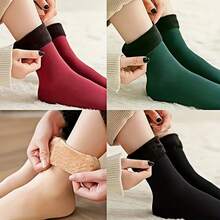 8 Pairs Of Warm And Comfortable Men's And Women's All-Purpose Thermal Socks - Soft, Breathable, And Elastic Mid-Calf Boot Socks, Suitable For Cold Weather - Filled With Fleece, Single Color. It Is Recommended To Wash By Hand To Extend The Service Life - 7 cặp màu pha trộn - Xem 6