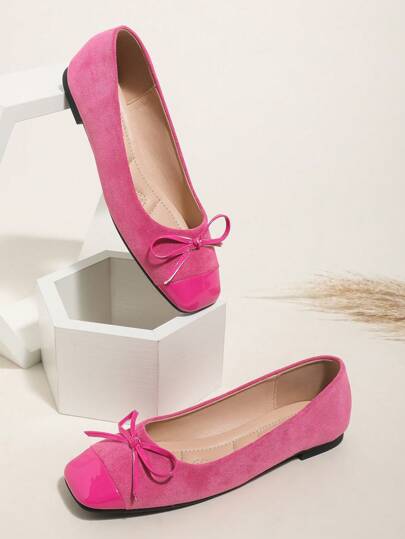 2025 Neue Schleife Quadratische Zehenkappe Klobiger Absatz Flache Slip-On Lässig Komfortable Weiche Sohle Damenschuhe