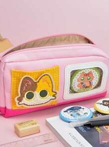 Una variedad de estilos de estuches para lápices con gancho y bucle de gato pequeño, muy atractivos y de gran capacidad, bolsas de papelería para oficina y escuela > Almacenamiento de papelería de oficina > Estuches para lápices > Bolsas para bolígrafos