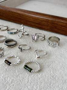 foxanry خاتم عتيق بسيط قطعة واحدة، مجوهرات للنساء، للارتداء اليومي، هدية ترويجية