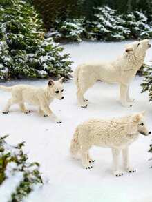 Miniaturowa figurka wilka arktycznego z żywicy, symulacja miniaturowego modelu wilka, zestaw ozdób, akcesoria, mikro ogród, dekoracja artystyczna, kreatywne rzemiosło, wystrój domu, prezent