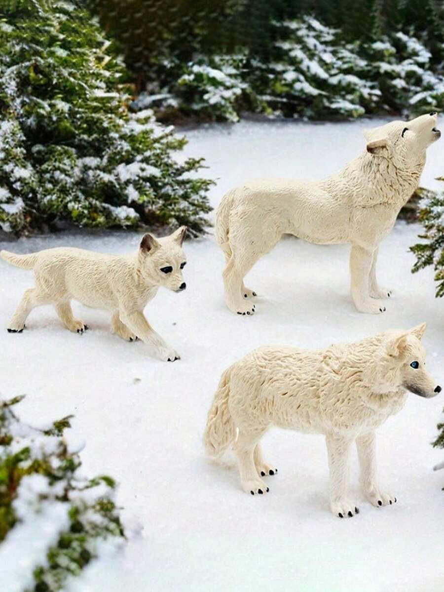 Miniaturowa figurka wilka arktycznego z żywicy, symulacja miniaturowego modelu wilka, zestaw ozdób, akcesoria, mikro ogród, dekoracja artystyczna, kreatywne rzemiosło, wystrój domu, prezent