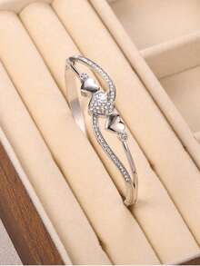 Fashion Charming Girl Heart Bangle Shinny Rhinestone Bracelet For Gift Party Accessory - Fashion Heart Bracelet - View 27