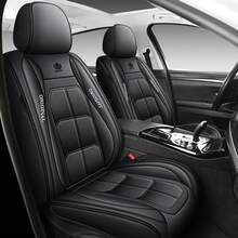 通用 PU 皮革汽车座椅套、赛车座椅套、前部单/套、易于安装和清洁、透气柔软防滑保护套适合大多数车辆（驾驶员和乘客）