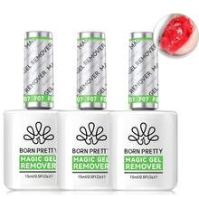 BORN PRETTY 1/2/3 piezas de 15ml Quitaesmalte mágico rápido, fórmula suave que elimina talla grande rápido el esmalte semipermanente, barniz y pegamento