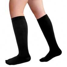 1 双男女通用压缩袜，舒适材质及踝高筒，休闲肤色女袜，日常黑色短款压缩男袜，适合运动、瑜伽、足球、跑步、旅行、工作、腿部和膝盖支撑，Y2K