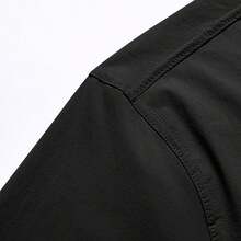 Men's Shirt With Multiple Pockets, Quick-Drying And Breathable, Suitable For Outdoor Hiking And Mountaineering; Simple Solid-Color Men's Shirts, Suitable For Spring, Summer, And Autumn Wear. - Negro - Ver 5