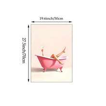 1 幅可爱浴室墙壁艺术画，趣味浴室印刷帆布画，粉色马提尼海报，简约少女风格装饰，适用于客厅、卧室、公寓、宿舍房间装饰，可作为送给她的礼物，无框或带框 - 彩色 - 查看 12