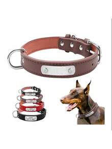 1 pieza Collar pequeño para perro y gato de PU con hebilla de metal, collar ajustable para gato, cachorro, collar, arnés y correa para perros, duradero y cómodo, collar de mascota anti-pérdida con placa de identificación