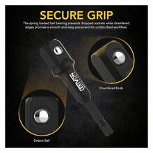 6-Piece Impact Grade Socket Adapter Set - 3" & 6" Extension Bit With Holder | 1/4", 3/8", And 1/2" Drive, Adapt Your Power Drill To High Torque Impact Wrench LX-105