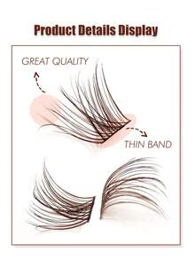 Rikuaild 110pcs Brown Cluster False Eyelashes, D Curl Density, Suitable For Natural Or Dramatic Makeup Effect, DIY Eyelash At Home - D - View 4