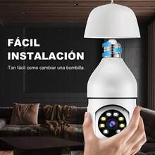 Cámara HD 1080P Cámara de Inalámbrica WiFi, Cámara Inalámbrica WiFi 2MP de 360° A Todo Color con Visión Nocturna Audio Bidireccional Detección de Movimiento con Alerta - Blanco - Ver 5