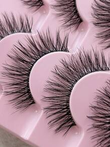 Hinarin 7 perechi de gene false subțiri, gene transparente de nurcă, aspect natural, gene pufoase 3D, tijă transparentă, impermeabile, cadou pentru femei și fete