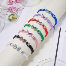 Butterfly Bracelet For Women Adjustable Braid Insect Butterfly Pendant Weaving Friendship Bracelets Party Favors - Đỏ - Xem 5