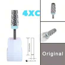 1 件装锋利指甲钻头大号原色梯形锥形筒钨钢硬质合金铣刀头修甲修脚美甲工具 - 彩色 - 查看 10