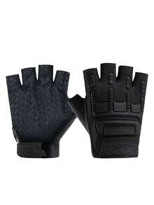 Half Finger Gloves For Men, Fingerless Outdoor Cycling Driving Fitness Sports Fishing Gloves - Black - View 2