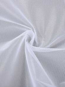 1pc White Polyester Mesh Fabric, Outdoor Tent Mosquito Net Fabric, Door Curtain Screening, Filter Cloth, Bag Accessory Material - White - View 1