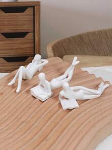 1 pieza Escultura de persona leyendo de lujo y moderna - Estatua decorativa académica de resina para el hogar, la oficina y la biblioteca, decoración interior multifuncional, acento para estantería y gabinete de TV, un gran regalo (Empaque de espuma y cartón, resistente a daños) - Multicolor - Ver 10