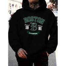 Men's Cold Weather Sweatshirt  Cotton Flannel Jacket - Black - View 2