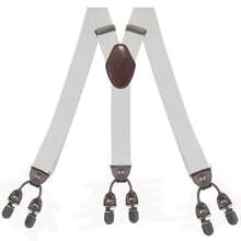 时尚男女宽可调节弹力吊带Y型西式裤子吊带裤 - 米色 - 查看 7