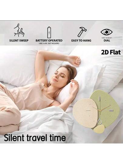 2D Flat 1pc Creative Moderne High End Home ation Wand Clock, Ultra Quiet Quartz Movement, No Ticking Sound, Painting Klok Living Room, Bedroom Office, able Watch, Unique Personalized, Clear Reading Time, In Bedroom, Studio, Room view 4