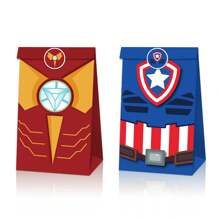 Marvel 4 pièces, Sac cadeau Superhéros Spider Man Iron Man, Sac à bonbons thème bandes dessinées, Sac de décoration pour fête d'anniversaire et vacances, Fournitures de fête, Convient pour cadeaux d'anniversaire, Halloween, Noël, cadeaux de remise des diplômes et cadeaux de fête des vacances (styles aléatoires)