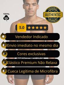 Kit 5 Original Spyder Men's Boxer Briefs Spring Collection - Negro - Ver 6