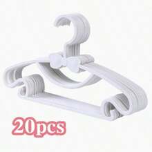 40个塑料蝴蝶结衣架夹，新生儿衣架。防滑超薄婴儿/幼儿衣物收纳盒 - 彩色 - 查看 15