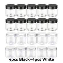 1/4/8/12/16/24PCS 4盎司带盖塑料罐，防漏化妆品罐，带翻盖 - 可再填充，不含硫酸盐，适用于面霜、乳液、药膏、眼影、样品和旅行储存 - 彩色 - 查看 21