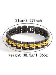 Men Two Tone Bracelet, For Jewelry Gift And Party - Yellow Gold - View 9