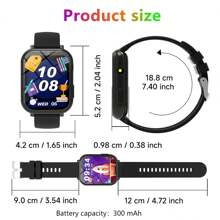 SIMSONLAB Upgraded 1.83 Inch Kids Smart Watch | Teens Boys Girls Game Watch | Supports 10+ Functions Incl. Camera, Pedometer, Alarm | Gift - Multicolor - View 8