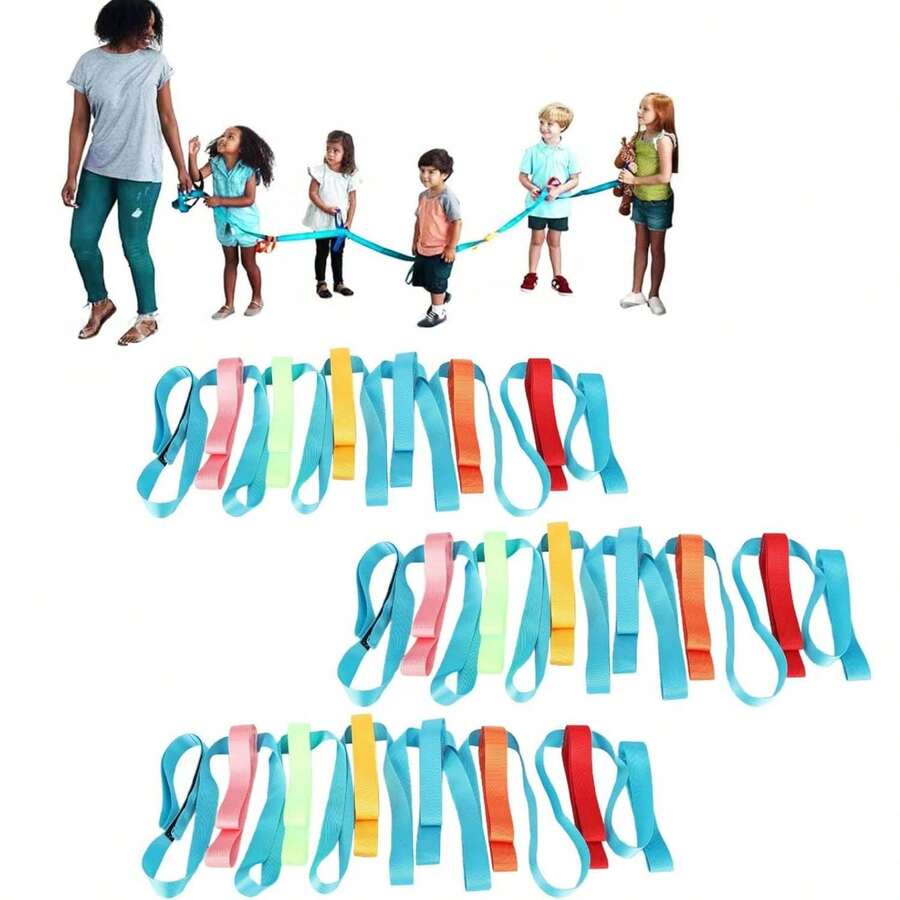 3 PiecesChild Walking Rope, Anti-Lost Baby Kids Learning Walking Rope With 12 Colorful Daycare Rope Luminous Handles For Preschool Daycare School Children Outdoor - Multicolor - View 1