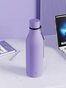 Meoky Bình nước thể thao mờ 17oz có dây đeo có thể tháo rời – Bình nước bằng thép không gỉ hình Cola, cách nhiệt hai lớp chống rò rỉ, giữ lạnh 12 giờ, lý tưởng cho phòng tập thể dục, du lịch, trường học và sử dụng ngoài trời - Màu tím - Xem 2