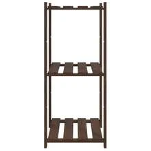 Scaffale portaoggetti Larryhot a 3 ripiani marrone 60x38x90 cm in legno di pino, robusto e durevole, facile da montare, ideale per riporre oggetti - Castano - Visualizzare 4