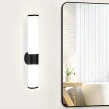 homefire 1/2ER Mirror Light Bathroom LED Wall Lamp 6W Bathroom Lamp Neutral White Light Color 4000K Side Mirror Wall Light Black Bathroom Lamp Mirror Cabinet Lighting 35cm - 黑色 - 查看 1