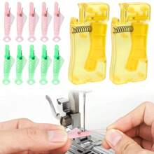 12pcs Needle Threader Simple Fish Mouth Sewing Needle Threader Automatic Sewing Needle Threader Kit Loop Needle Threader For Sewing Machine Needle Point Threading Tool For Hand Sewing - as pic - View 2