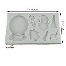 1 Stück Weihnachtsschneemann Abzeichen Dekorations-Formform, DIY Räucherstäbchen/Handwerk/Party Dekorations Aufkleber Silikon Formform, einfach zu entformen