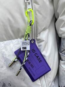 1pc Y2K Candy-Color PVC Clear Card Holder – Transparent Bus / Meal / Access Pass Case With Holographic Hanging Charm Jelly Bag Accessory Back-To-School & Streetwear 2025 For Women Money Wallet Mini Wallet Purse Wallet School Supplies Card Wallet