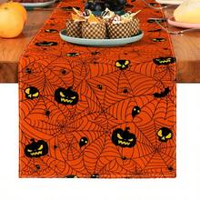 1 件万圣节树叶印花桌旗，适合节日、派对、生日、晚餐、厨房、餐厅、四季家居装饰 - 彩色 - 查看 29