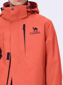 CAMEL CROWN Men's Outdoor Jacket Three-In-One Plus Fleece Two Pieces Windproof And Waterproof Jacket Mountaineering Suit - Island Orange - View 3