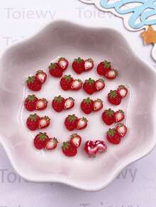 20pcs Resin Colorful Cute Mini Strawberry Fruits Art Flat Back Rhinestone Scrapbook DIY Jewelry Crafts Accessories Decor - 3 - View 5