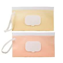 2 件婴儿便携式尿布袋、纸巾袋、婴儿湿巾分配器、可再填充湿巾架、可重复使用湿巾袋 - 彩色 - 查看 17